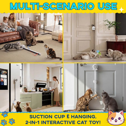 Automatic Interactive Cat Toy Rechargeable with Suction Modes