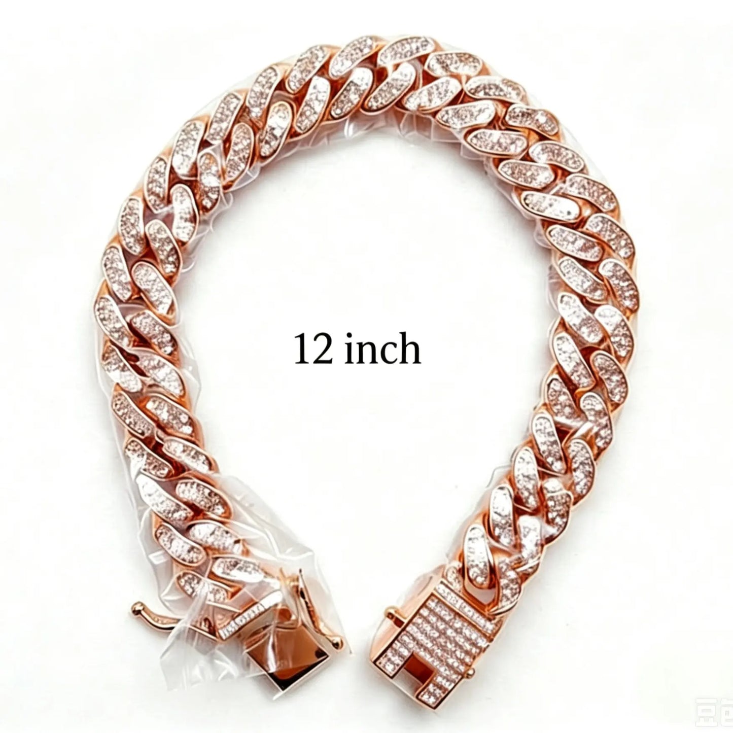 Rose Gold Crystal Cuban Dog Necklace Luxury Pet Jewelry