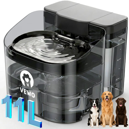 VEWO 11L Large Dog Water Fountain for Multi-Pet Homes