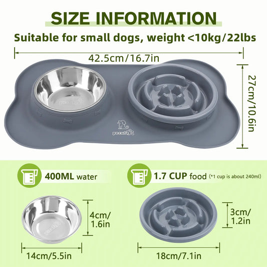 Anti-Gulp Slow Feeder Dog Bowl for Healthy Eating