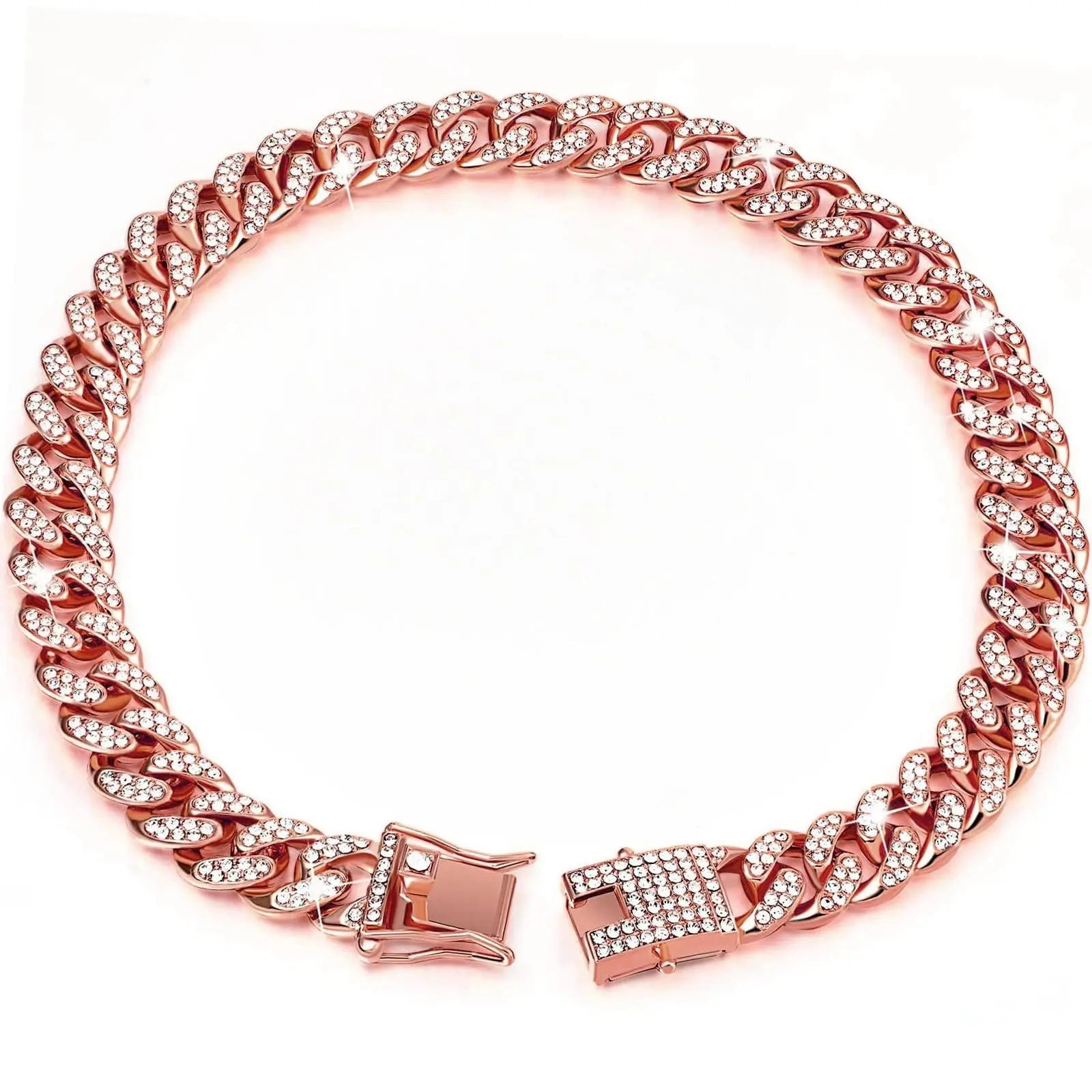 Rhinestone Cuban Style Dog Necklace for Small to Large Dogs